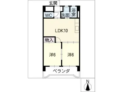 パークハイツ今池(2LDK/2階)の間取り写真