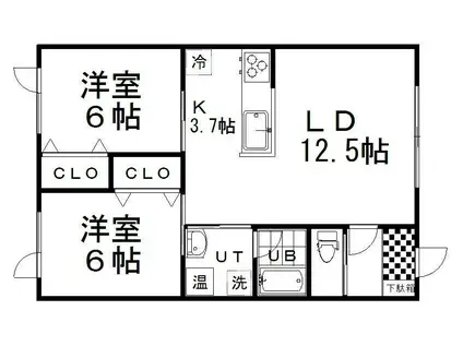 MAISONアルテシアIII(2LDK/1階)の間取り写真