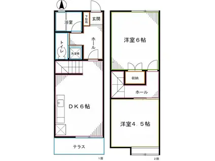 シティハイツ上水I(2DK/1階)の間取り写真