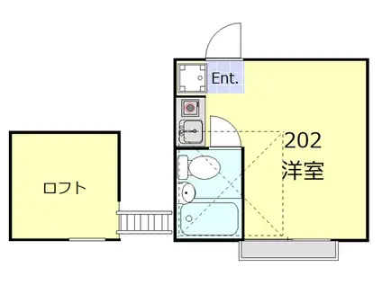 スカイピア梶ヶ谷(ワンルーム/2階)の間取り写真