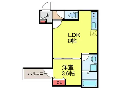生野区巽南1丁目AP(1LDK/1階)の間取り写真