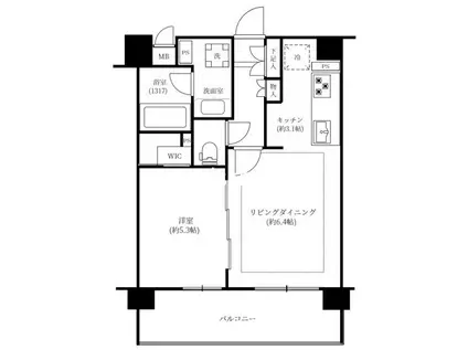 プレミスト神楽坂(1LDK/3階)の間取り写真