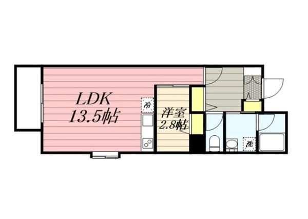 アヴァンティ久留米中央(1LDK/9階)の間取り写真