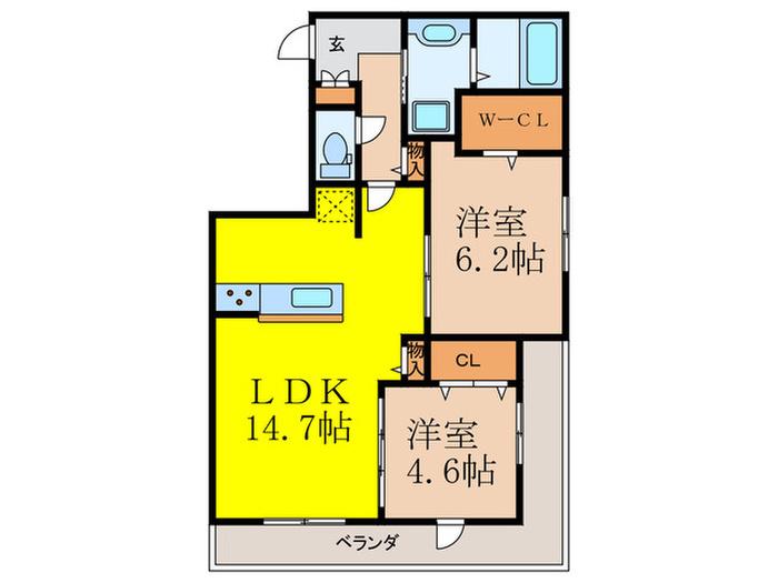 D-RESIDENCE桜通(2LDK/1階)の間取り写真