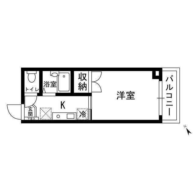 アクアメゾン(1K/1階)の間取り写真
