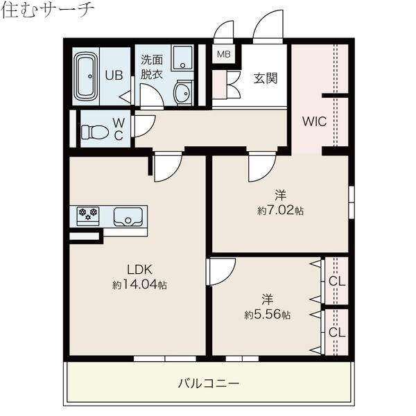 リベル元町(2LDK/5階)の間取り写真