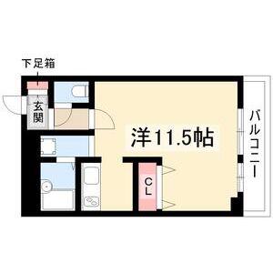 XーOVER21覚王山(ワンルーム/7階)の間取り写真