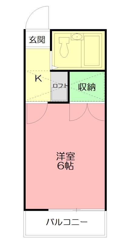 サザンテラス(1K/1階)の間取り写真
