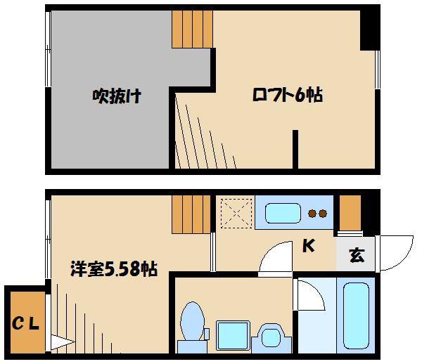 OVEST(1K/1階)の間取り写真