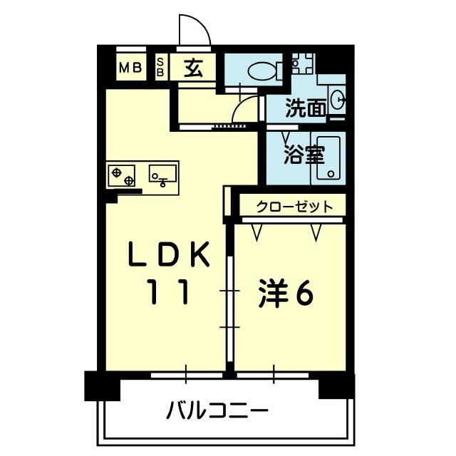 LIBERTY HOUSE III(1LDK/7階)の間取り写真