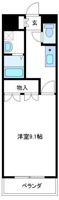 グランモンターニャ(1K/2階)の間取り写真