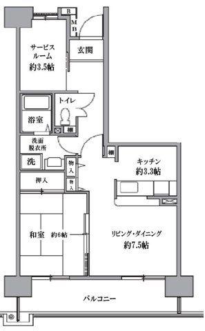 TS GARDEN 清瀬(1SLDK/2階)の間取り写真