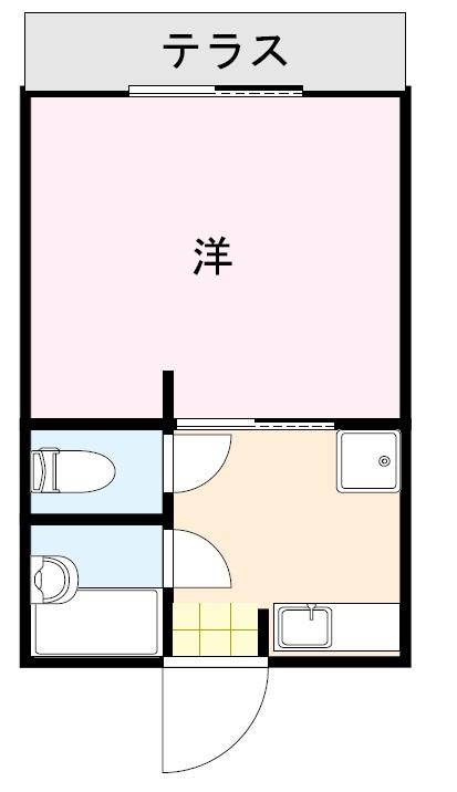ロゼッタ別宮(1DK/2階)の間取り写真