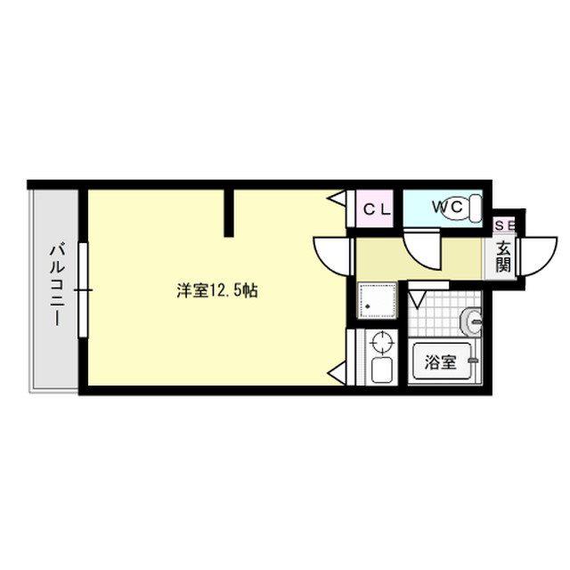 ホルトハイム春日(ワンルーム/4階)の間取り写真