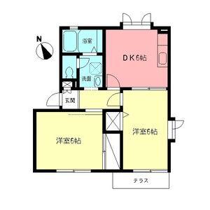 コンフォールハウスA(2DK/1階)の間取り写真