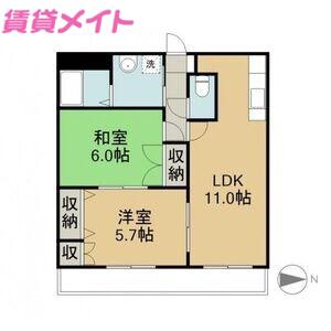 グレイス ヴィラ(2LDK/1階)の間取り写真