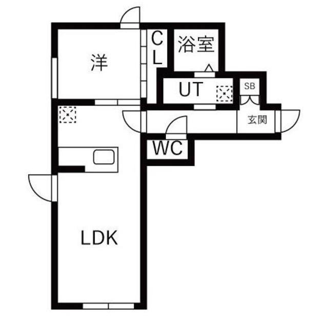 シエル中野坂上(1LDK/2階)の間取り写真