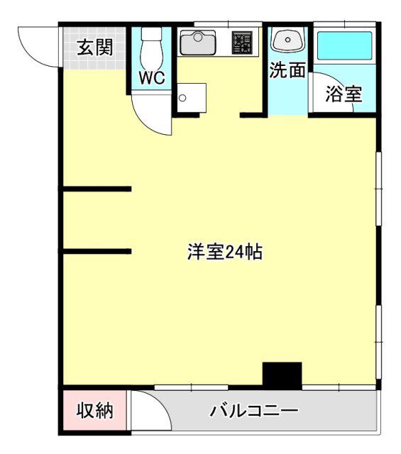 富士マンションS棟(ワンルーム/2階)の間取り写真