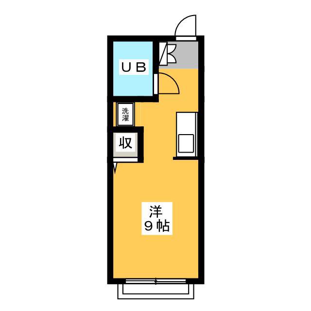 メイゾンやくしB(ワンルーム/1階)の間取り写真
