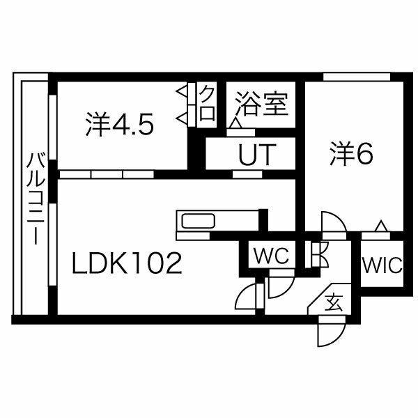 ネコオール麻生(2LDK/2階)の間取り写真