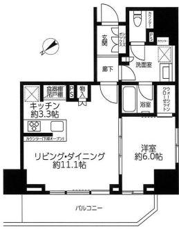 ザ・パークハウス&麹町レジデンス(1LDK/11階)の間取り写真