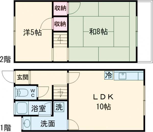 樫木ハイツ 2(2LDK/1階)の間取り写真