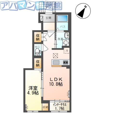 グランピュア(1LDK/1階)の間取り写真