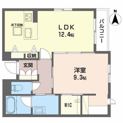 シャーメゾン有栖川(1LDK/2階)の間取り写真