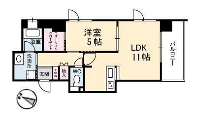 リラクオーレアクラス(1LDK/2階)の間取り写真