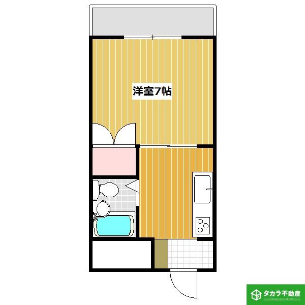 くすの木21(1K/3階)の間取り写真