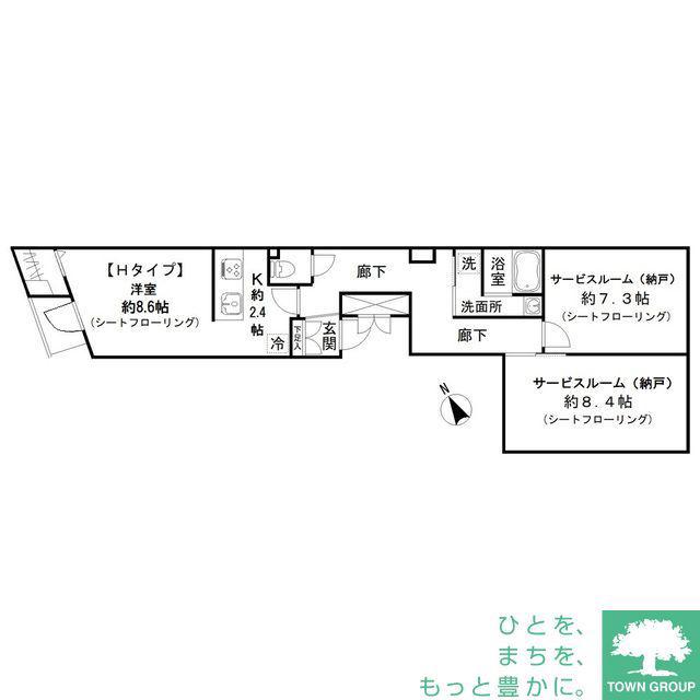 アイディ西馬込12(1SK/1階)の間取り写真