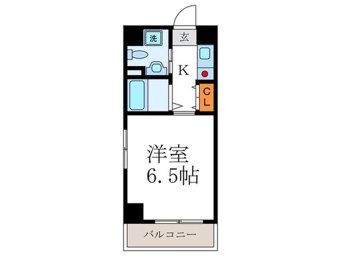 プレジール西院(1K/2階)の間取り写真