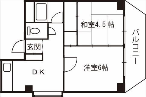 メゾンコハラ(2DK/3階)の間取り写真