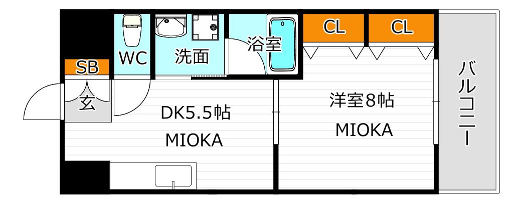 イーストコーストヴィラ(1DK/4階)の間取り写真
