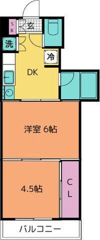 アルデール南鍛冶町(2DK/3階)の間取り写真