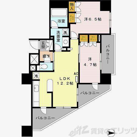 Dクラディア亀戸ブリエア(2LDK/2階)の間取り写真