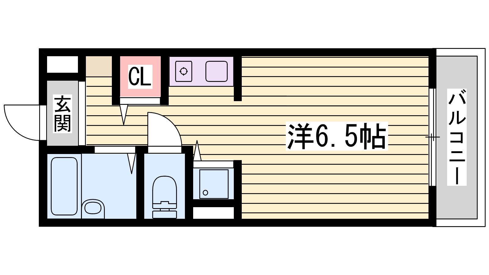 YKハイツ小久保(1K/5階)の間取り写真