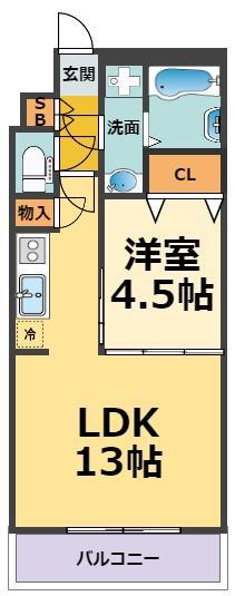 CITY Z 西宮II(1LDK/3階)の間取り写真