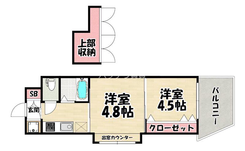NO46 Vプロジェクト2100天神(2K/6階)の間取り写真