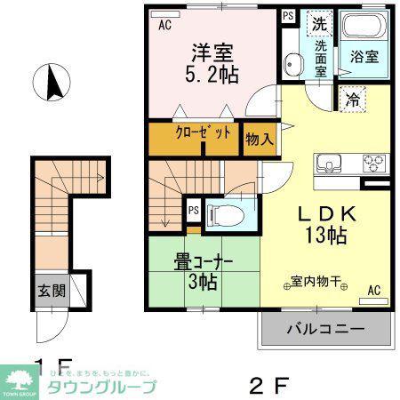 JR中央線 東小金井駅 徒歩14分 2階建 築11年(1LDK/2階)の間取り写真