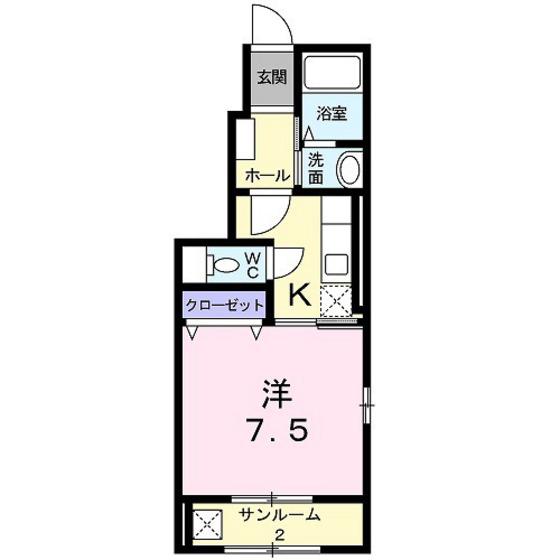 リブレ本郷II(1K/1階)の間取り写真