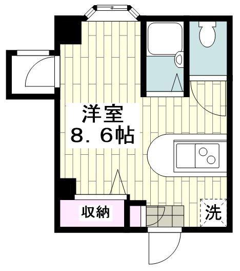 ソレイユ笠間(ワンルーム/3階)の間取り写真