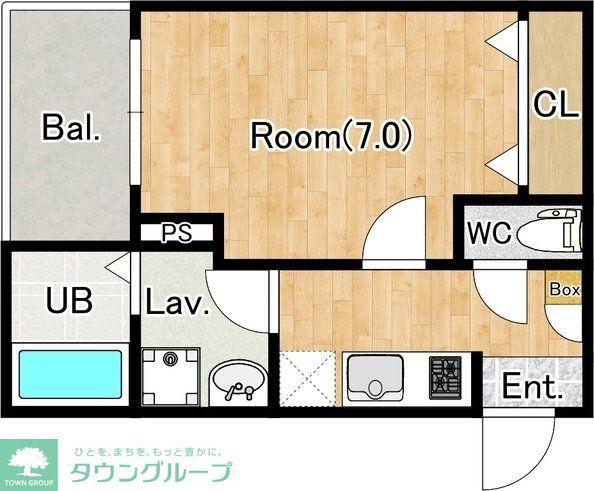 ジーメゾン青梅末広(1K/3階)の間取り写真