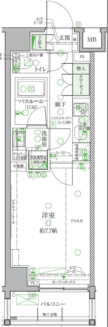 クレヴィスタ板橋西台II(1K/6階)の間取り写真