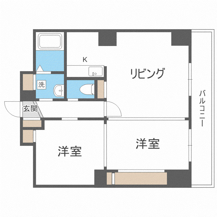 QUALIA(2LDK/5階)の間取り写真
