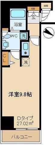 プロスペクト日本橋本町(ワンルーム/9階)の間取り写真