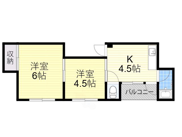 グランビルド長居(2K/5階)の間取り写真