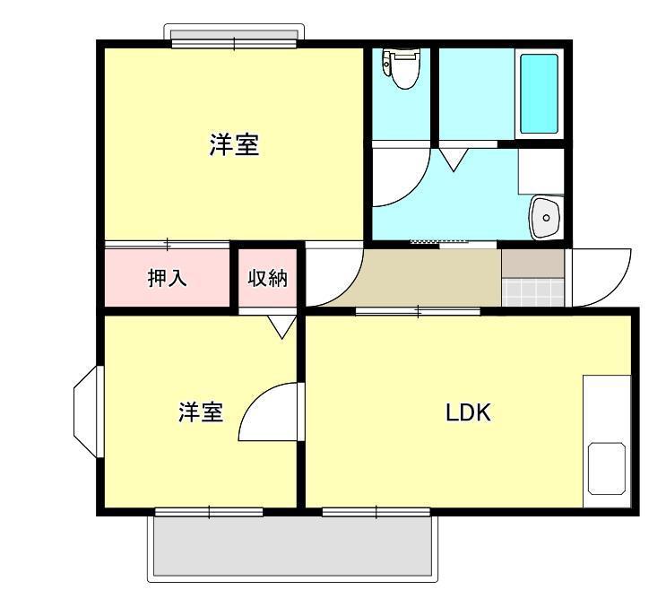 サンガーデン二番館(2LDK/1階)の間取り写真