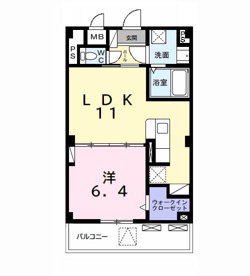 アルエット(1LDK/2階)の間取り写真