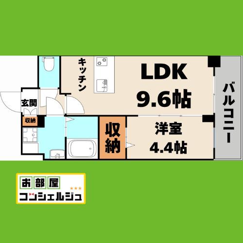 メイクスWアート丸の内(1LDK/12階)の間取り写真